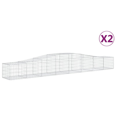 Kaarevat kivikorit 2 kpl 400x50x40/60 cm galvanoitu rauta