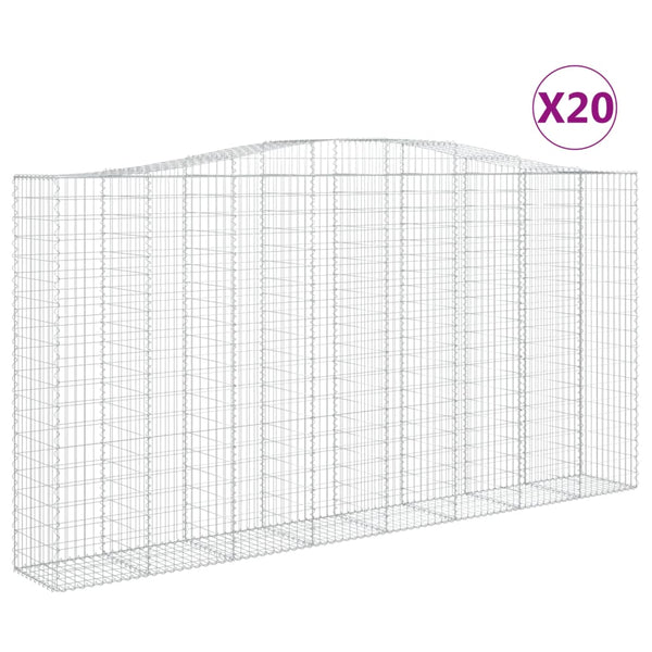 Kaarevat kivikorit 20 kpl 400x50x200/220 cm galvanoitu rauta