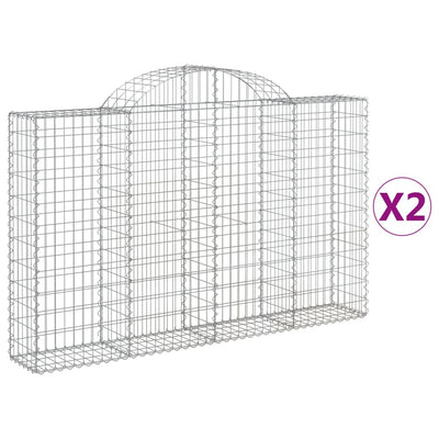 Kaarevat kivikorit 2 kpl 200x30x120/140 cm galvanoitu rauta