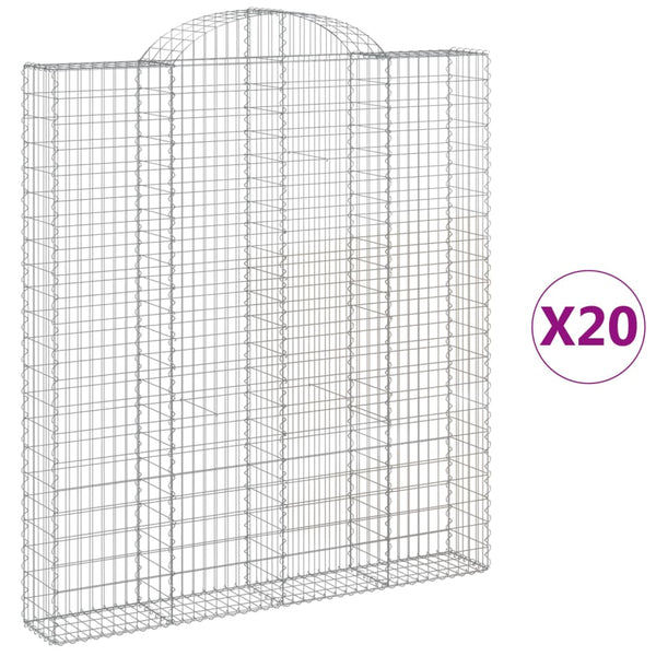 Kaarevat kivikorit 20 kpl 200x30x220/240 cm galvanoitu rauta
