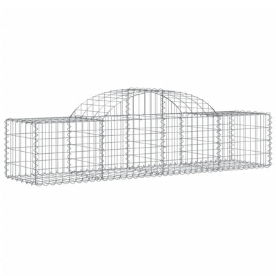 Kaarevat kivikorit 4 kpl 200x50x40/60 cm galvanoitu rauta