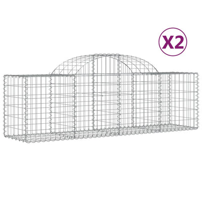 Kaarevat kivikorit 2 kpl 200x50x60/80 cm galvanoitu rauta