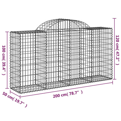 Kaarevat kivikorit 3 kpl 200x50x100/120 cm galvanoitu rauta
