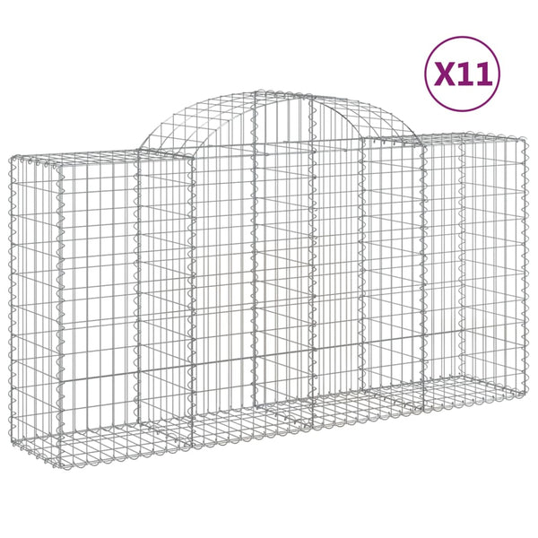 Kaarevat kivikorit 11 kpl 200x50x100/120 cm galvanoitu rauta