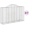 Kaarevat kivikorit 7 kpl 200x50x120/140 cm galvanoitu rauta