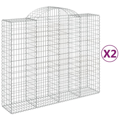 Kaarevat kivikorit 2 kpl 200x50x160/180 cm galvanoitu rauta
