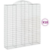Kaarimaiset gabionkorit 18 kpl 200x50x220/240 cm galvanoitu rauta