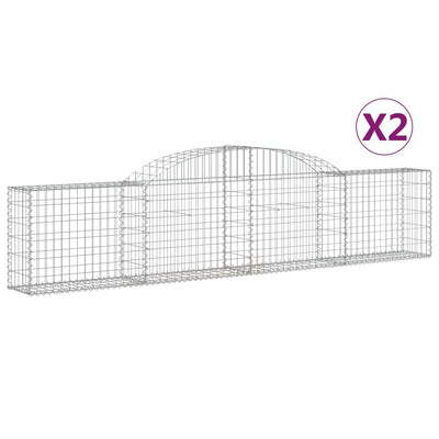 Kaarevat kivikorit 2 kpl 300x30x60/80 cm galvanoitu rauta