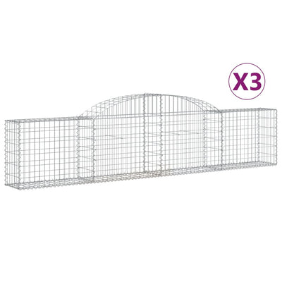 Kaarevat kivikorit 3 kpl 300x30x60/80 cm galvanoitu rauta