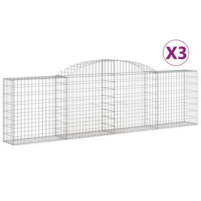 Kaarevat kivikorit 3 kpl 300x30x80/100 cm galvanoitu rauta