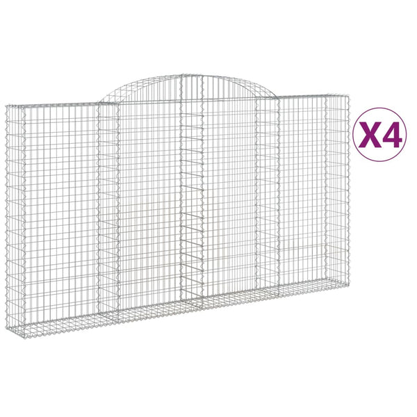 Kaarevat kivikorit 4 kpl 300x30x160/180 cm galvanoitu rauta