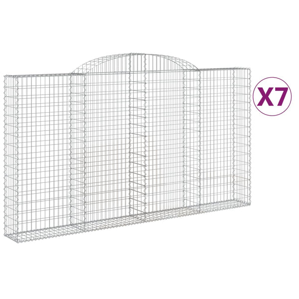 Kaarevat kivikorit 7 kpl 300x30x160/180 cm galvanoitu rauta