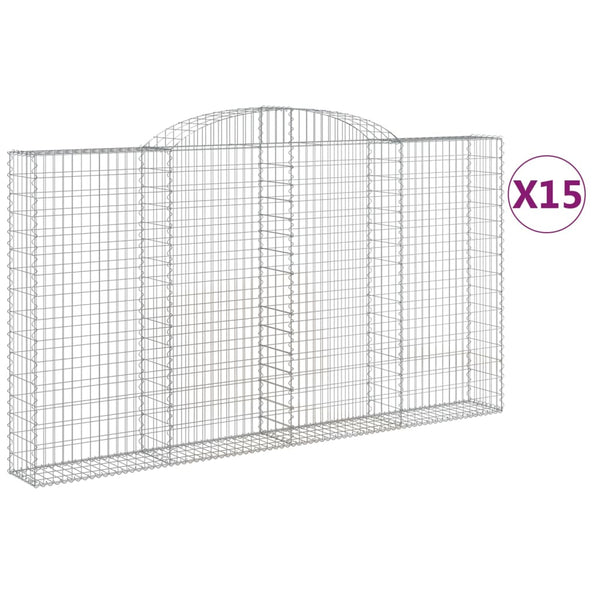 Kaarevat kivikorit 15 kpl 300x30x160/180 cm galvanoitu rauta