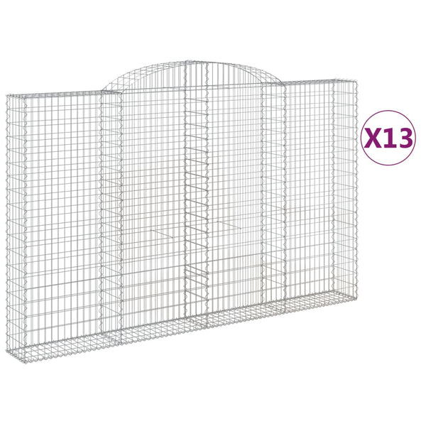 Kaarevat kivikorit 13 kpl 300x30x180/200 cm galvanoitu rauta