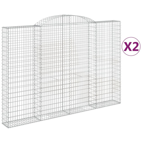 Kaarevat kivikorit 2 kpl 300x30x200/220 cm galvanoitu rauta