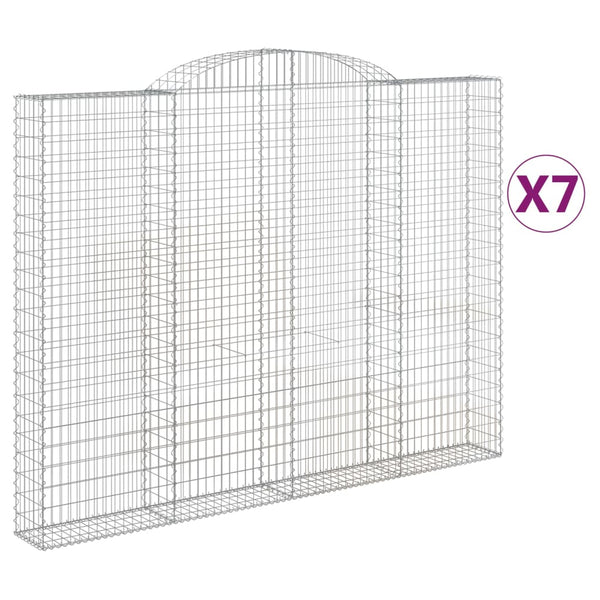 Kaarevat kivikorit 7 kpl 300x30x220/240 cm galvanoitu rauta