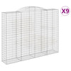Kaarevat kivikorit 9 kpl 300x50x220/240 cm galvanoitu rauta