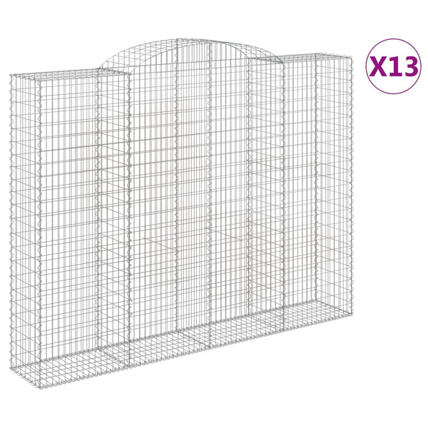 Kaarevat kivikorit 13 kpl 300x50x220/240 cm galvanoitu rauta