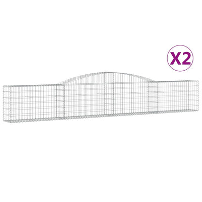 Kaarevat kivikorit 2 kpl 400x30x60/80 cm galvanoitu rauta