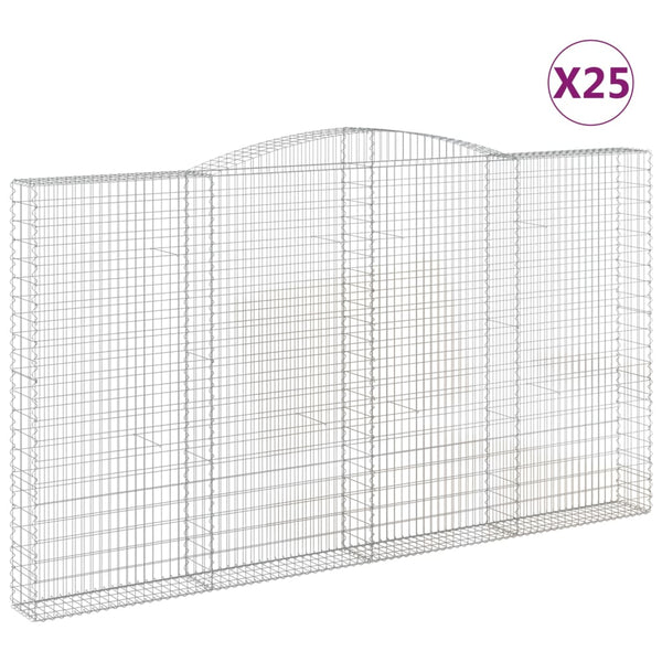 Kaarevat kivikorit 25 kpl 400x30x220/240 cm galvanoitu rauta