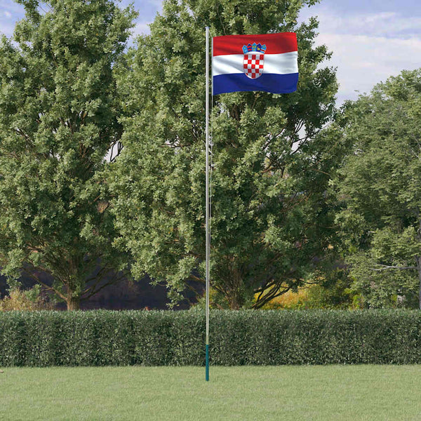 Kroatian lippu ja lipputanko 6,08 m alumiini