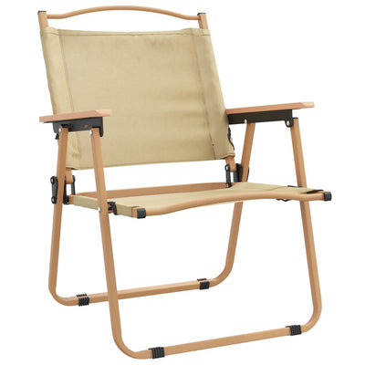 Retkituolit 2 kpl beige 54x55x78 cm Oxford kangas