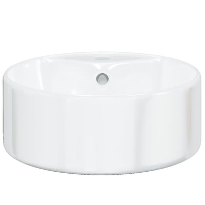 Pesuallas valkoinen 40x14,5 cm keraaminen pyöreä