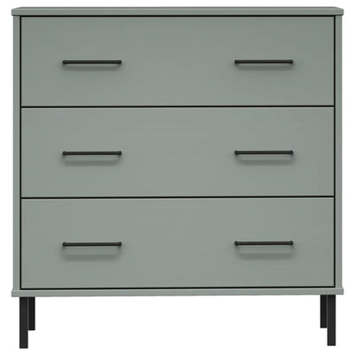 Senkki 3 laatikolla harmaa 77x40x79,5 cm täyspuu OSLO