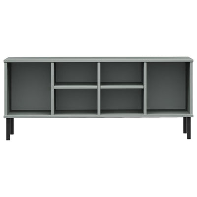 Kenkäteline metallijaloilla harmaa 106x35x45 cm täyspuu OSLO