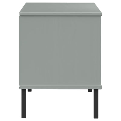 Kenkäteline metallijaloilla harmaa 106x35x45 cm täyspuu OSLO
