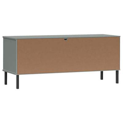 Kenkäteline metallijaloilla harmaa 106x35x45 cm täyspuu OSLO