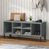 Kenkäteline metallijaloilla harmaa 106x35x45 cm täyspuu OSLO