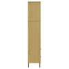 Kirjahylly 2 laatikolla ruskea 60x35x180 cm täyspuu OSLO