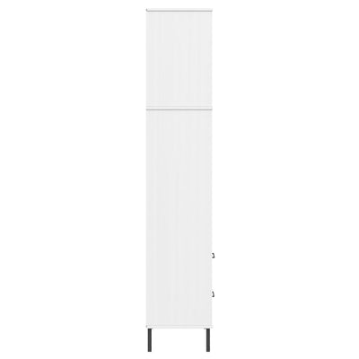 Kirjahylly 2 laatikolla valkoinen 60x35x180 cm täyspuu OSLO