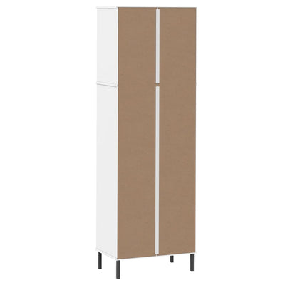 Kirjahylly 2 laatikolla valkoinen 60x35x180 cm täyspuu OSLO