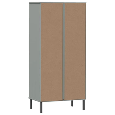 Kirjahylly 2 laatikolla harmaa 60x35x128,5 cm täyspuu OSLO