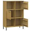 Kirjakaappi metallijaloilla ruskea 90x35x128,5 cm täyspuu OSLO