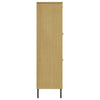 Kirjakaappi metallijaloilla ruskea 90x35x128,5 cm täyspuu OSLO