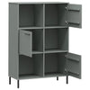 Kirjakaappi metallijaloilla harmaa 90x35x128,5 cm täyspuu OSLO
