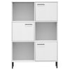 Kirjakaappi metallijaloilla valk. 90x35x128,5 cm täyspuu OSLO