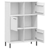 Kirjakaappi metallijaloilla valk. 90x35x128,5 cm täyspuu OSLO