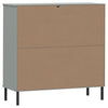 Kirjakaappi metallijaloilla harmaa 90x35x90,5 cm täyspuu OSLO