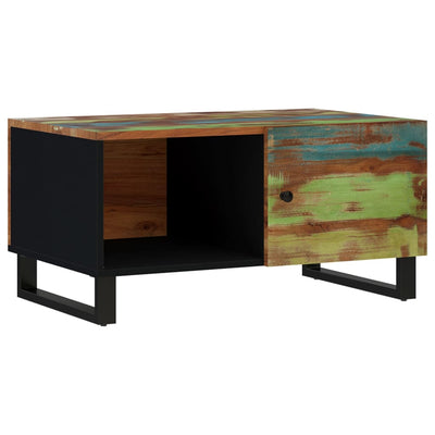 Sohvapöytä 80x50x40 cm kierrätetty täyspuu ja tekninen puu