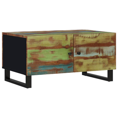 Sohvapöytä 80x50x40 cm kierrätetty täyspuu ja tekninen puu