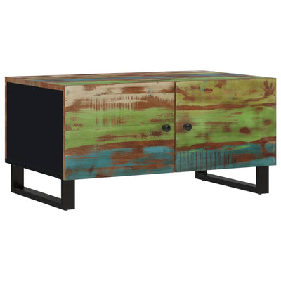Sohvapöytä 80x50x40 cm kierrätetty täyspuu ja tekninen puu