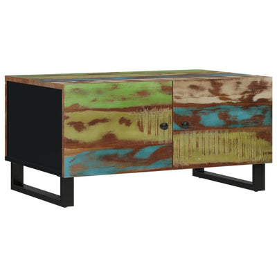 Sohvapöytä 80x50x40 cm kierrätetty täyspuu ja tekninen puu