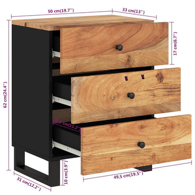 Yöpöytä Slavinca 50x33x62cm (akasiapuu ja puu)