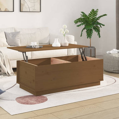 Sohvapöytä hunajanruskea 100x50x35 cm täysi mänty