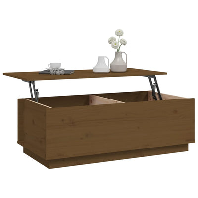 Sohvapöytä hunajanruskea 100x50x35 cm täysi mänty