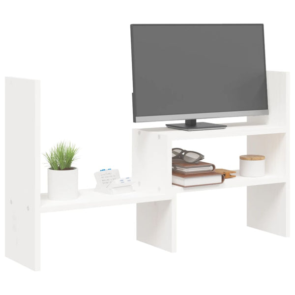 Näyttökoroke valkoinen (39-72)x17x43 cm täysi mänty